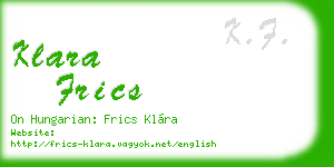 klara frics business card