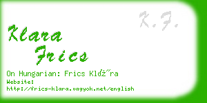 klara frics business card